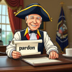 Cartoon Biden with pardon