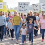 Parents marching