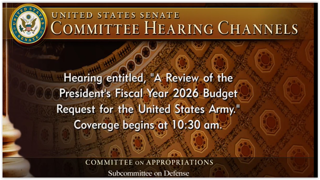 Senate Appropriations Hearing: POTUS 2026 Army Budget Request