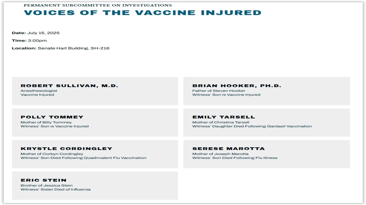XSpace plus Senate Hearing: Voices of the Vaccine Injured