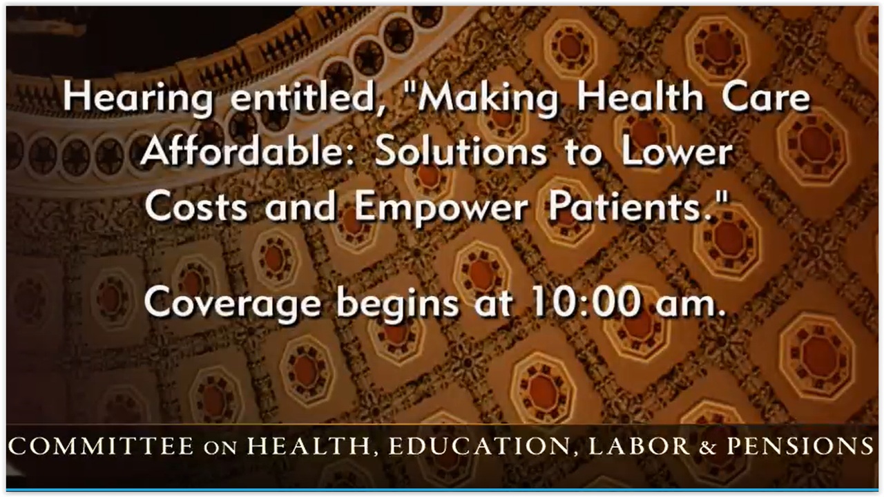 Trump-Kennedy Presser AND Senate Cmte Hearing on “Making Health Care Affordable”