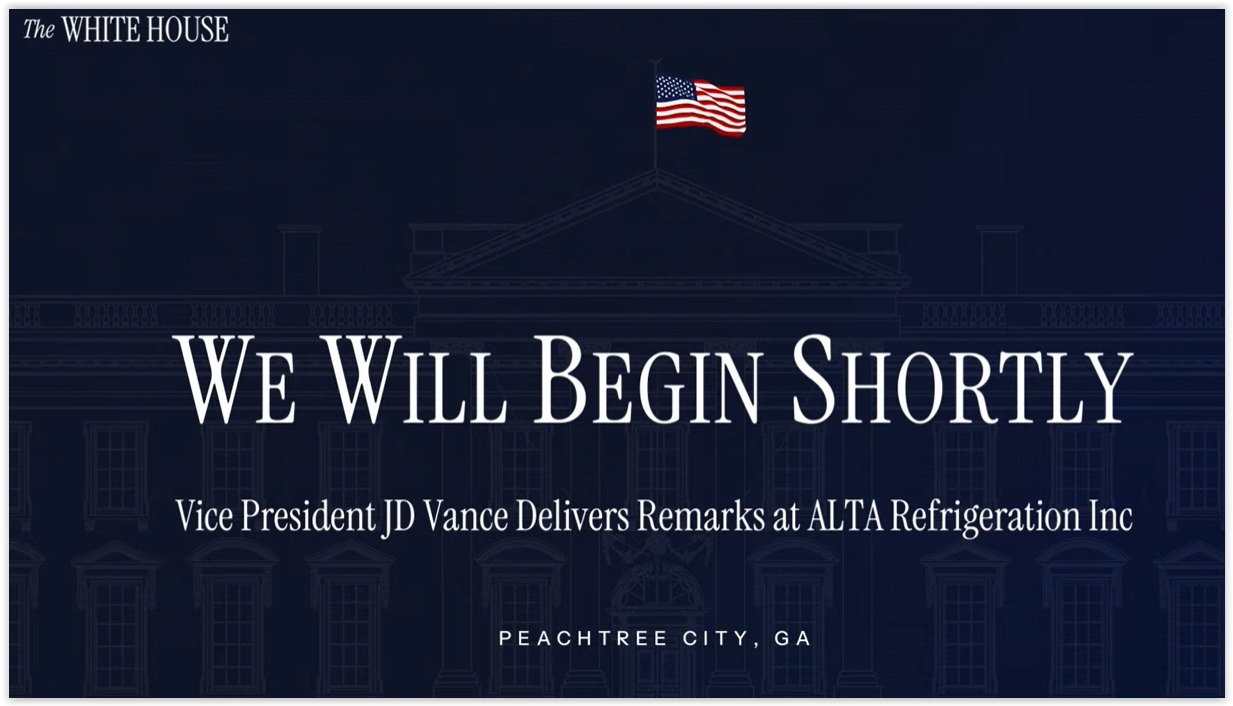 VP Vance Delivers Remarks Peach Tree, GA – ALTA Refrigeration 08.21.25