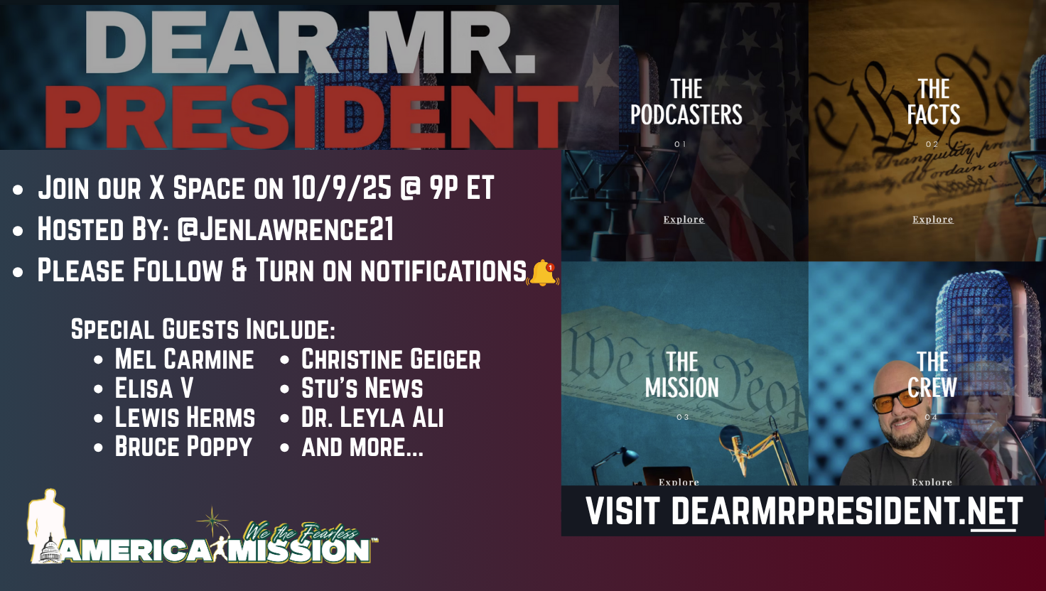 “Dear Mr. President”: A Night with the Creators!